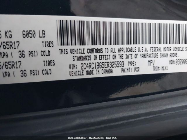 Photo 8 VIN: 2C4RC1BG5ER325593 - CHRYSLER TOWN & COUNTRY 