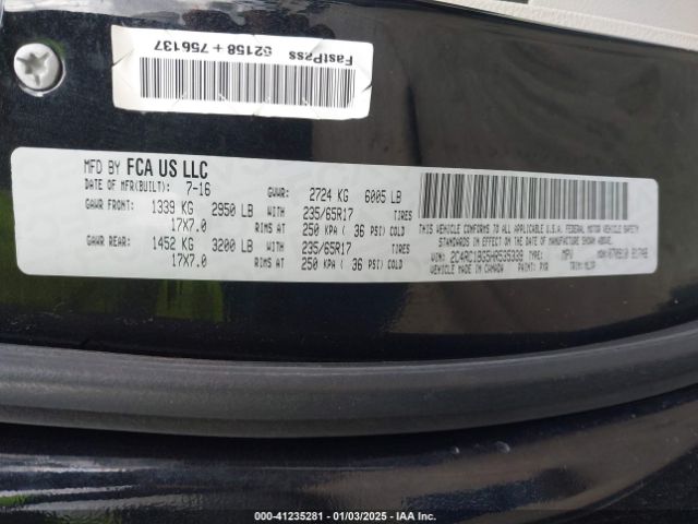 Photo 8 VIN: 2C4RC1BG5HR535339 - CHRYSLER PACIFICA 