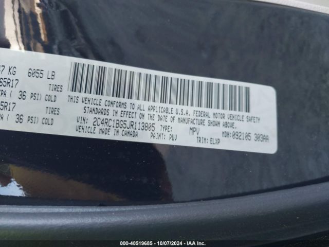 Photo 8 VIN: 2C4RC1BG5JR113805 - CHRYSLER PACIFICA 