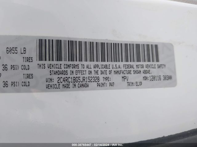 Photo 8 VIN: 2C4RC1BG5JR152328 - CHRYSLER PACIFICA 