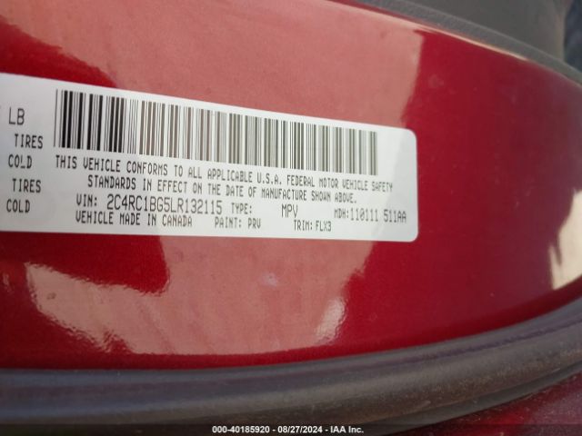 Photo 8 VIN: 2C4RC1BG5LR132115 - CHRYSLER PACIFICA 