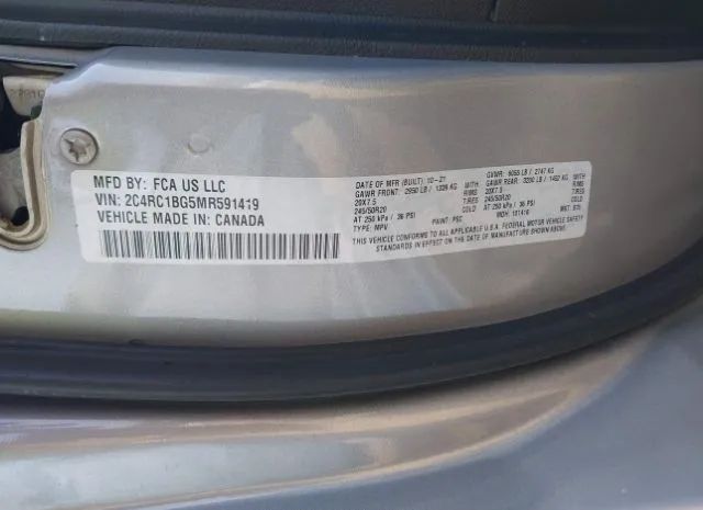 Photo 8 VIN: 2C4RC1BG5MR591419 - CHRYSLER PACIFICA 