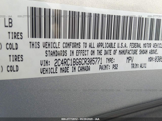 Photo 8 VIN: 2C4RC1BG6CR305771 - CHRYSLER TOWN & COUNTRY 