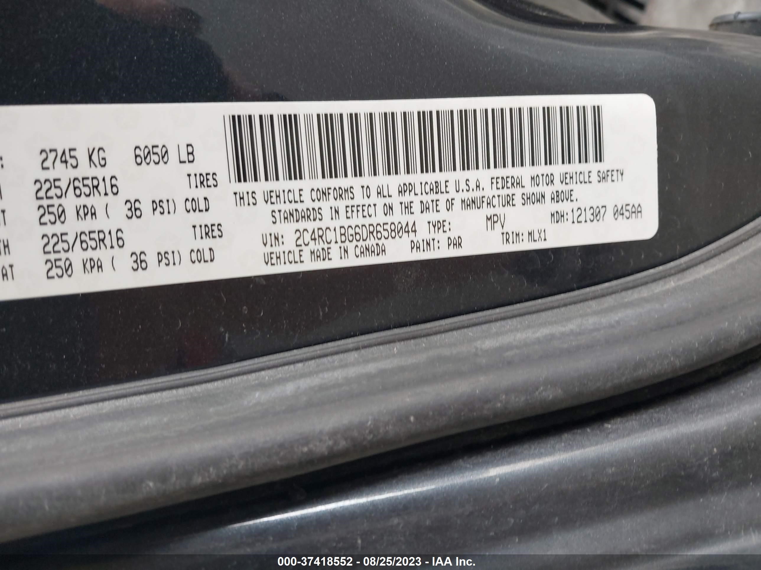 Photo 8 VIN: 2C4RC1BG6DR658044 - CHRYSLER TOWN & COUNTRY 