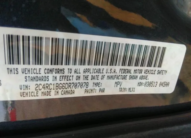 Photo 8 VIN: 2C4RC1BG6DR707078 - CHRYSLER TOWN & COUNTRY 