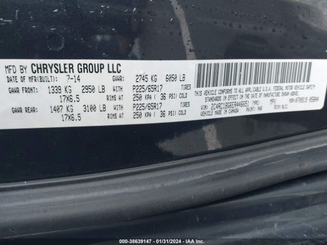 Photo 8 VIN: 2C4RC1BG6ER446651 - CHRYSLER TOWN & COUNTRY 