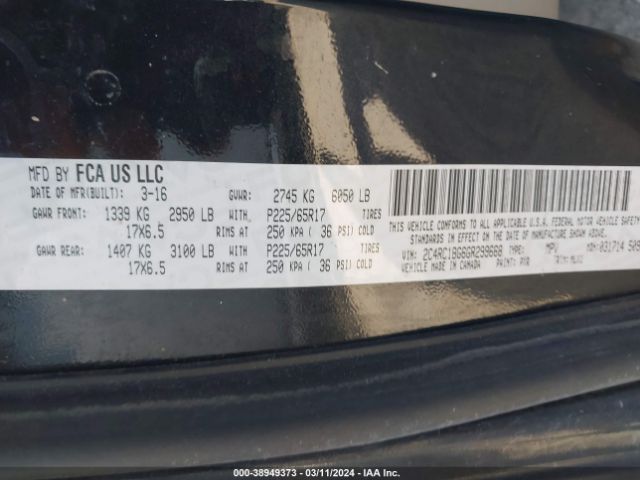 Photo 8 VIN: 2C4RC1BG6GR299668 - CHRYSLER TOWN & COUNTRY 