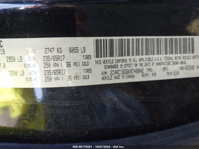 Photo 8 VIN: 2C4RC1BG6KR748842 - CHRYSLER PACIFICA 