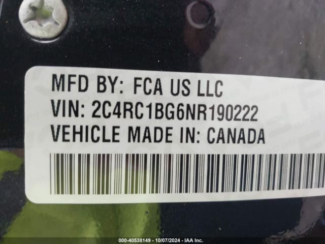 Photo 8 VIN: 2C4RC1BG6NR190222 - CHRYSLER PACIFICA 