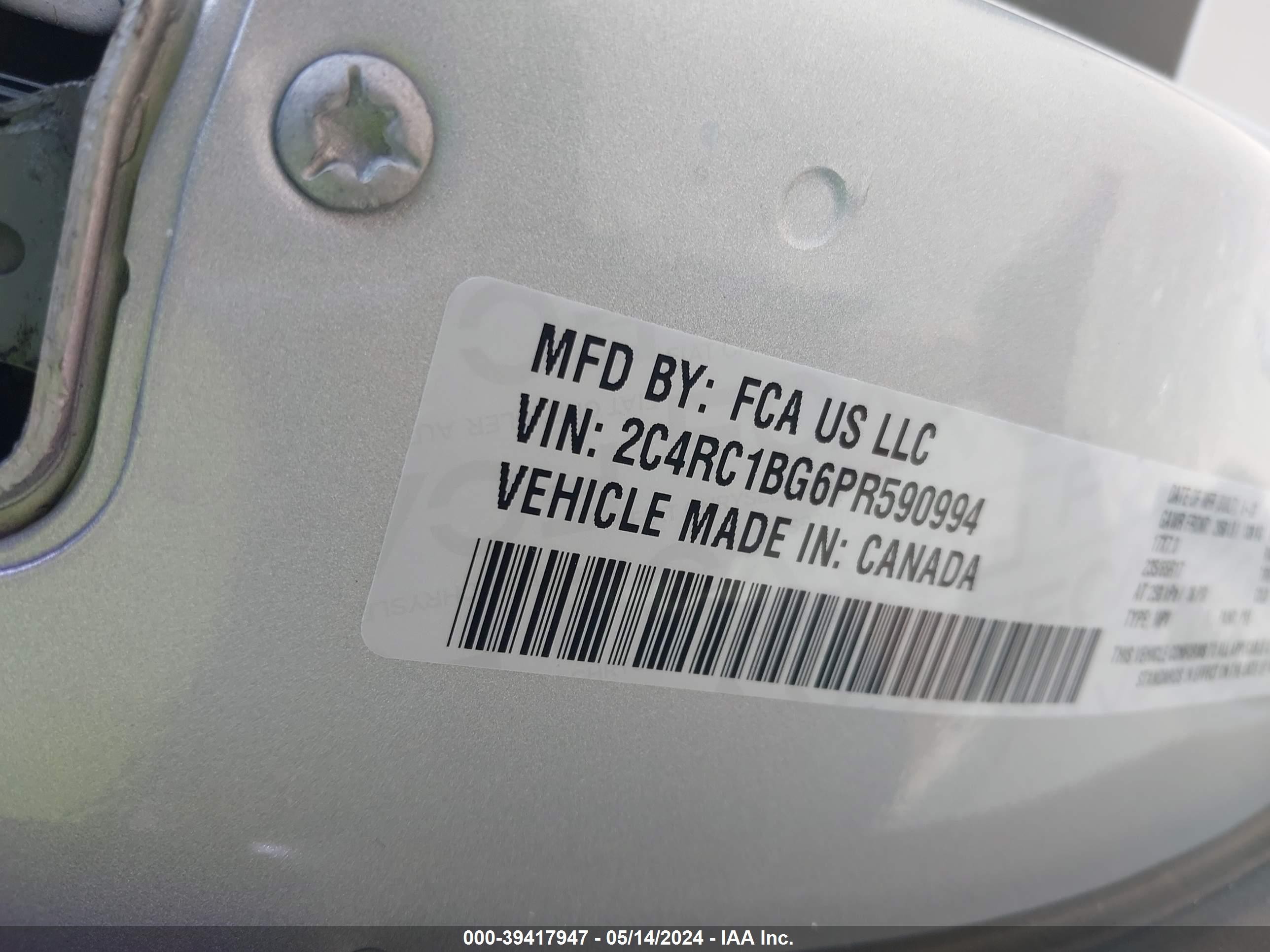 Photo 8 VIN: 2C4RC1BG6PR590994 - CHRYSLER PACIFICA 