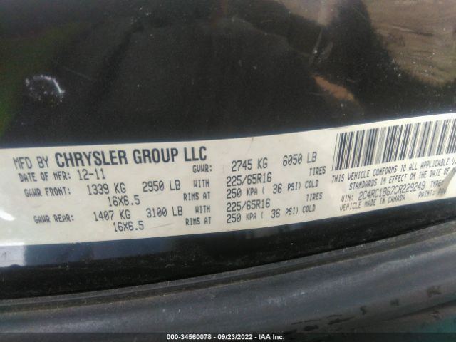 Photo 8 VIN: 2C4RC1BG7CR229249 - CHRYSLER TOWN & COUNTRY 