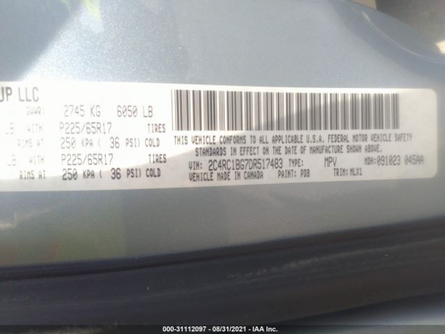 Photo 8 VIN: 2C4RC1BG7DR517483 - CHRYSLER TOWN & COUNTRY 