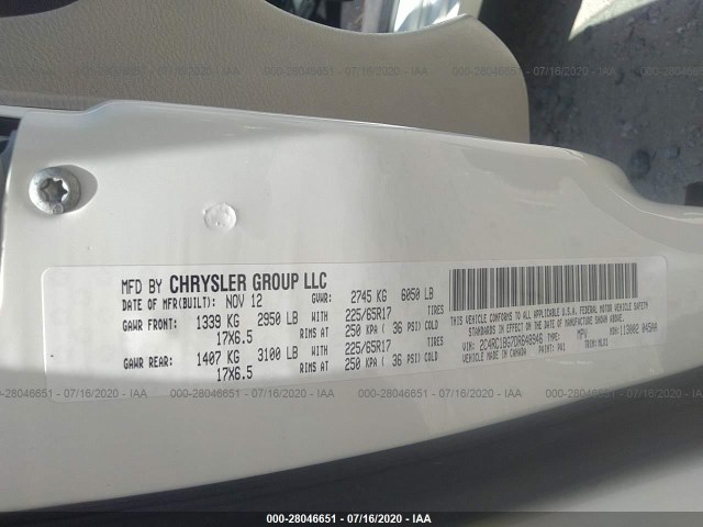 Photo 8 VIN: 2C4RC1BG7DR648946 - CHRYSLER TOWN & COUNTRY 