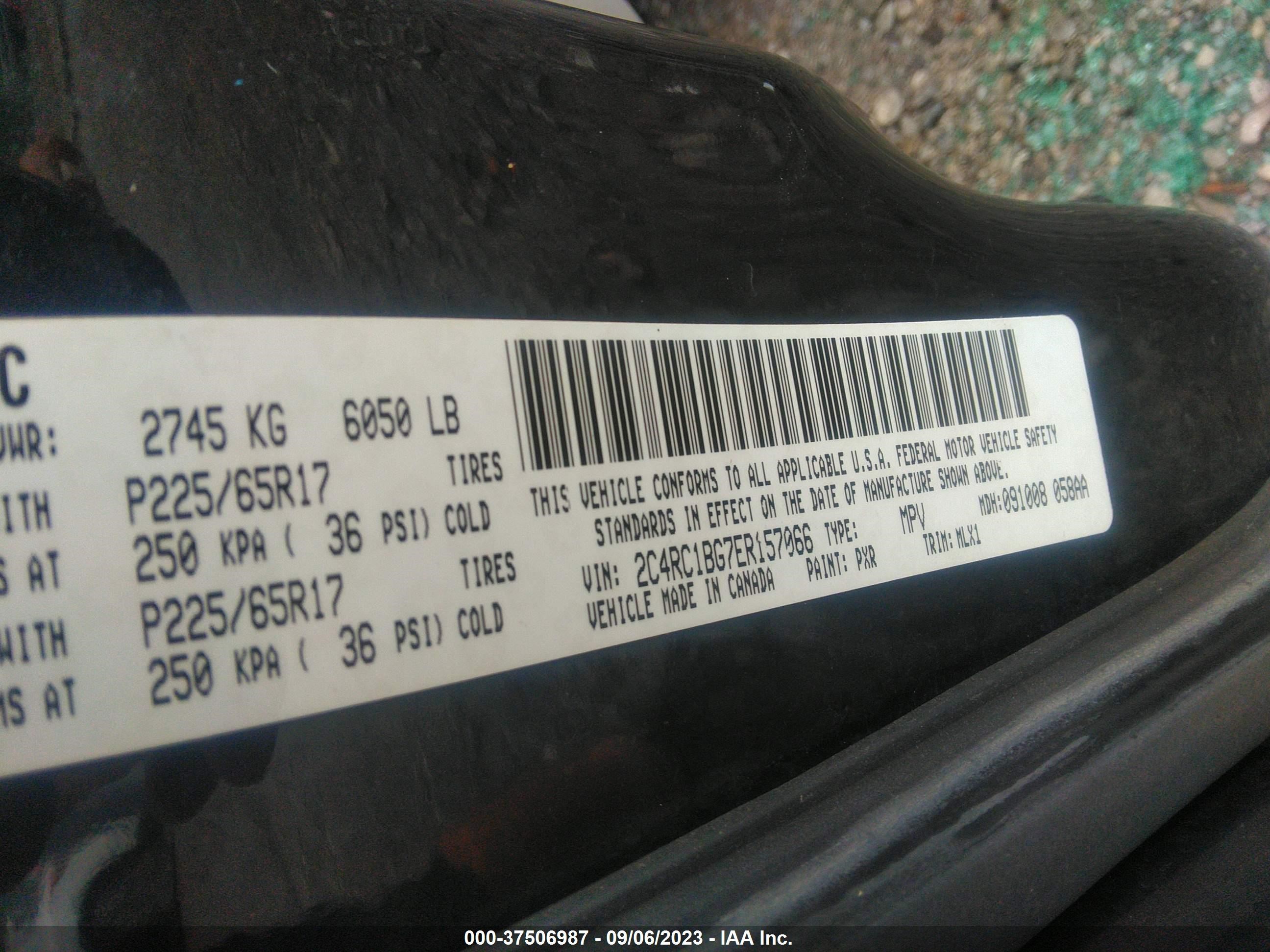 Photo 8 VIN: 2C4RC1BG7ER157066 - CHRYSLER TOWN & COUNTRY 