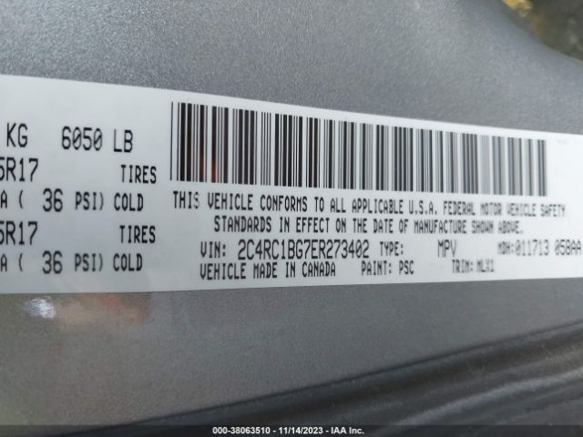 Photo 8 VIN: 2C4RC1BG7ER273402 - CHRYSLER TOWN & COUNTRY 