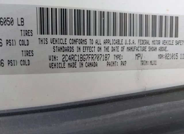 Photo 8 VIN: 2C4RC1BG7FR707187 - CHRYSLER TOWN & COUNTRY 