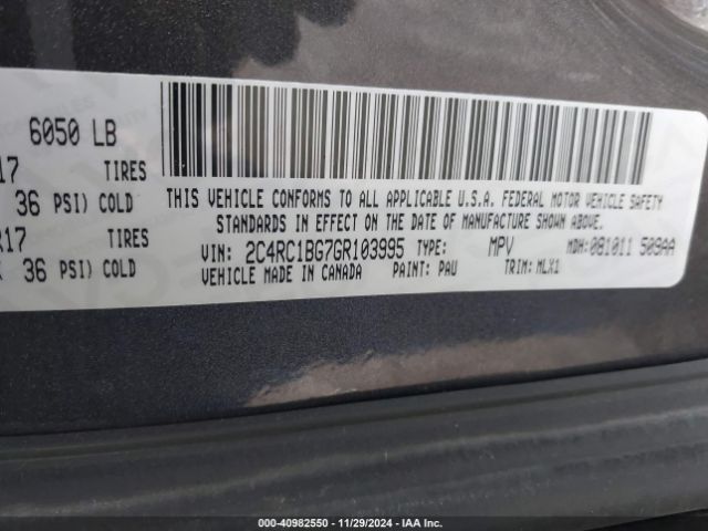 Photo 8 VIN: 2C4RC1BG7GR103995 - CHRYSLER TOWN AND COUNTRY 