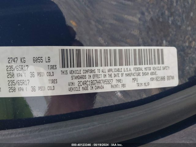 Photo 8 VIN: 2C4RC1BG7HR705927 - CHRYSLER PACIFICA 