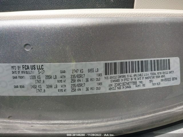 Photo 8 VIN: 2C4RC1BG7HR777999 - CHRYSLER PACIFICA 