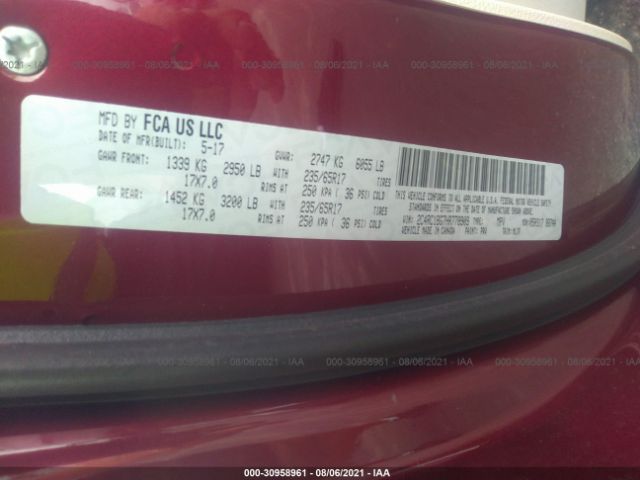 Photo 8 VIN: 2C4RC1BG7HR778909 - CHRYSLER PACIFICA 