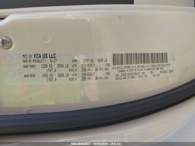 Photo 8 VIN: 2C4RC1BG7HR794141 - CHRYSLER PACIFICA 