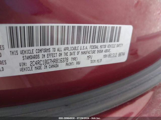 Photo 8 VIN: 2C4RC1BG7HR816378 - CHRYSLER PACIFICA 