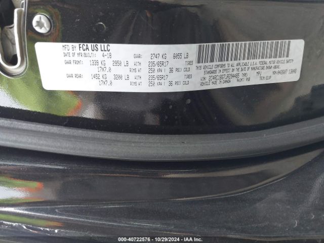 Photo 8 VIN: 2C4RC1BG7JR294485 - CHRYSLER PACIFICA 