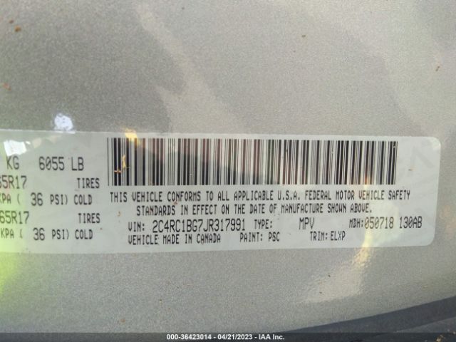 Photo 8 VIN: 2C4RC1BG7JR317991 - CHRYSLER PACIFICA 