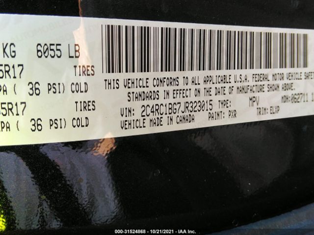 Photo 8 VIN: 2C4RC1BG7JR323015 - CHRYSLER PACIFICA 