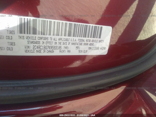 Photo 8 VIN: 2C4RC1BG7KR593105 - CHRYSLER PACIFICA 