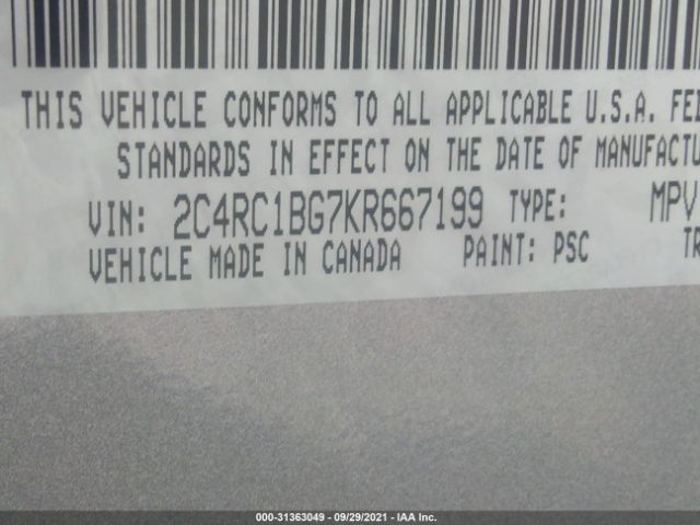 Photo 8 VIN: 2C4RC1BG7KR667199 - CHRYSLER PACIFICA 