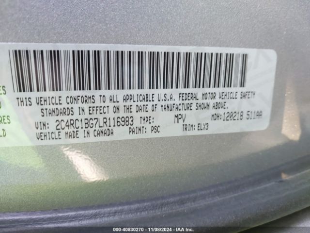 Photo 8 VIN: 2C4RC1BG7LR116983 - CHRYSLER PACIFICA 