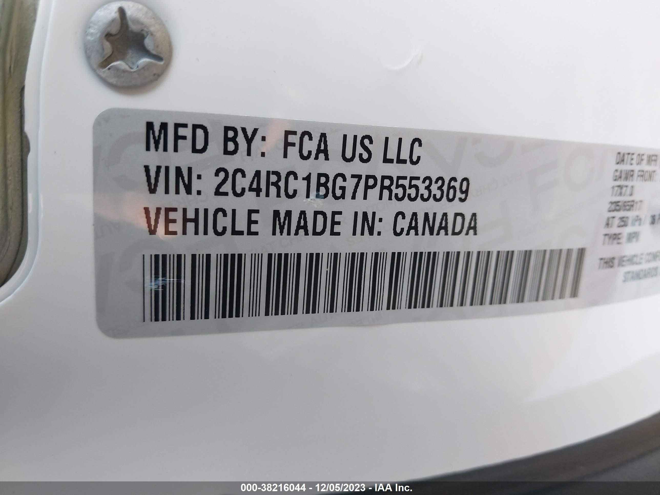 Photo 8 VIN: 2C4RC1BG7PR553369 - CHRYSLER PACIFICA 