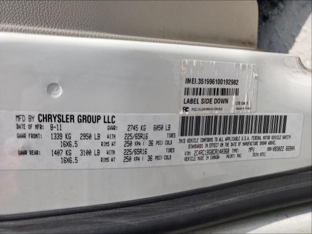 Photo 9 VIN: 2C4RC1BG8CR140368 - CHRYSLER TOWN &AMP COU 