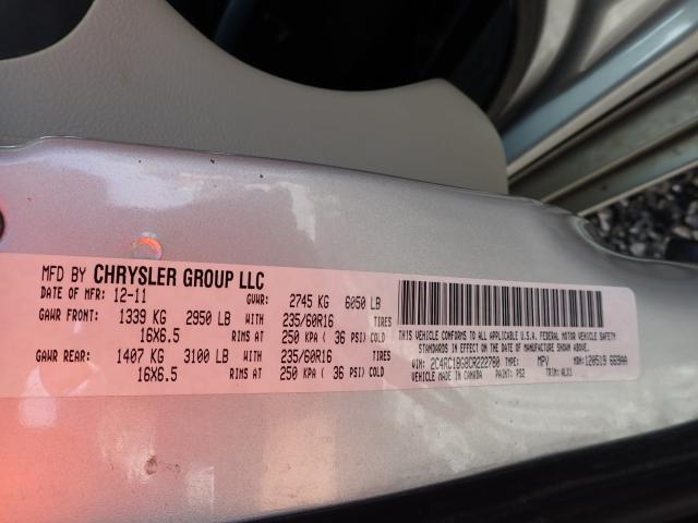 Photo 9 VIN: 2C4RC1BG8CR222780 - CHRYSLER TOWN & COU 