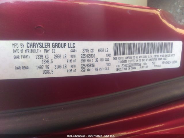 Photo 8 VIN: 2C4RC1BG8CR344166 - CHRYSLER TOWN & COUNTRY 