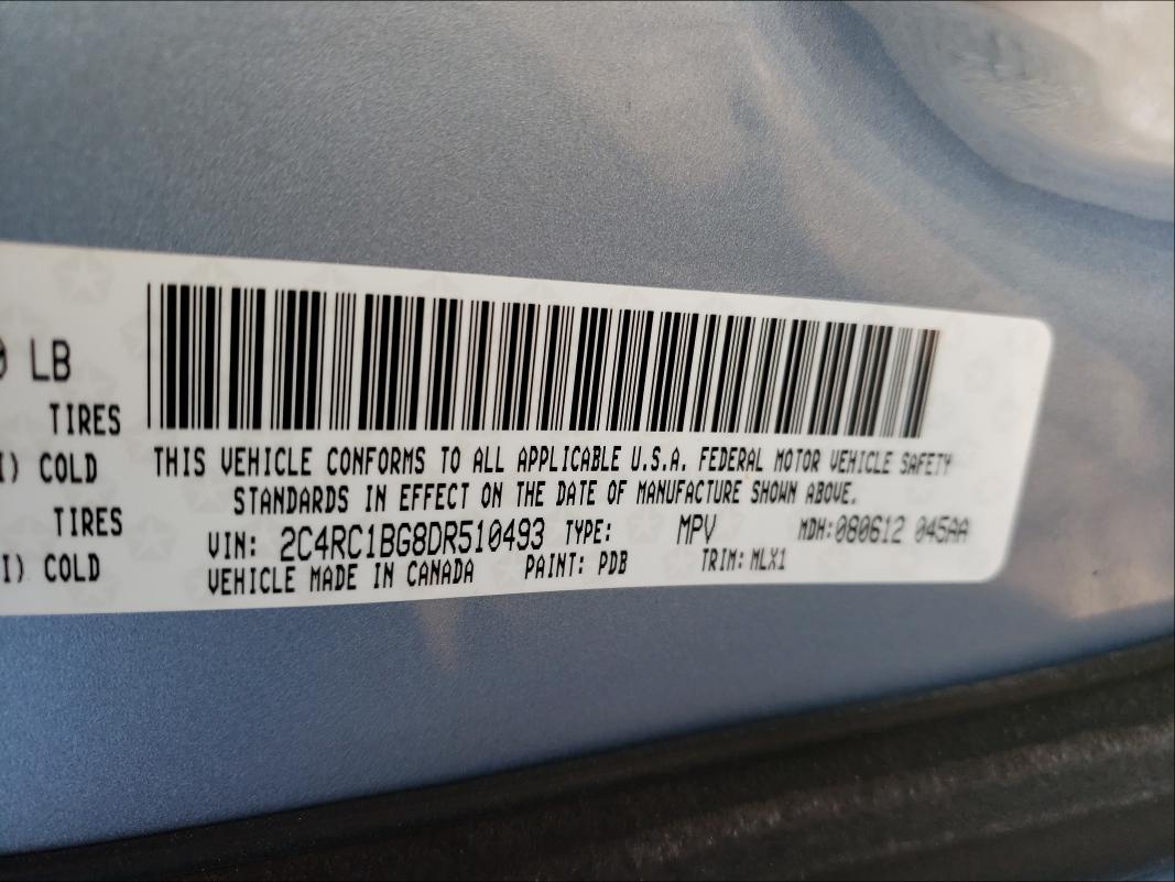 Photo 9 VIN: 2C4RC1BG8DR510493 - CHRYSLER TOWN &AMP COU 