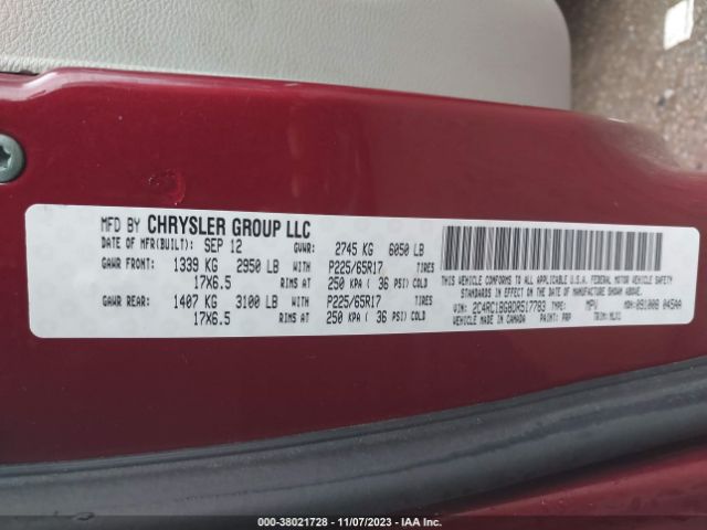 Photo 8 VIN: 2C4RC1BG8DR517783 - CHRYSLER TOWN & COUNTRY 