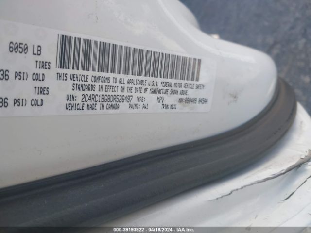 Photo 8 VIN: 2C4RC1BG8DR526497 - CHRYSLER TOWN & COUNTRY 