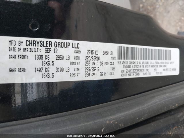 Photo 8 VIN: 2C4RC1BG8DR576879 - CHRYSLER TOWN & COUNTRY 