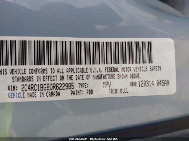 Photo 8 VIN: 2C4RC1BG8DR622985 - CHRYSLER TOWN & COUNTRY 