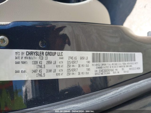 Photo 8 VIN: 2C4RC1BG8DR674942 - CHRYSLER TOWN & COUNTRY 