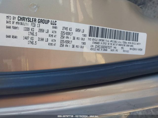 Photo 8 VIN: 2C4RC1BG8DR675377 - CHRYSLER TOWN & COUNTRY 