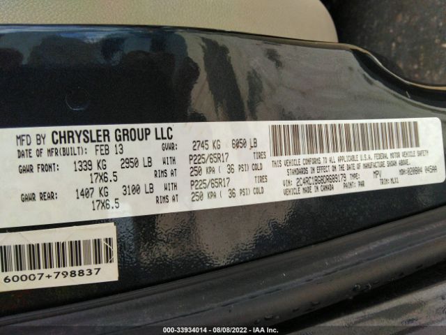 Photo 8 VIN: 2C4RC1BG8DR689179 - CHRYSLER TOWN & COUNTRY 