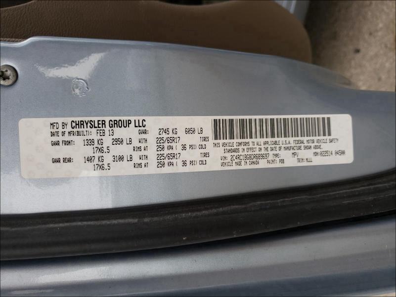 Photo 9 VIN: 2C4RC1BG8DR689697 - CHRYSLER TOWN &AMP COU 