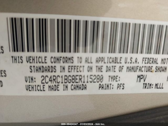 Photo 8 VIN: 2C4RC1BG8ER115280 - CHRYSLER TOWN & COUNTRY 