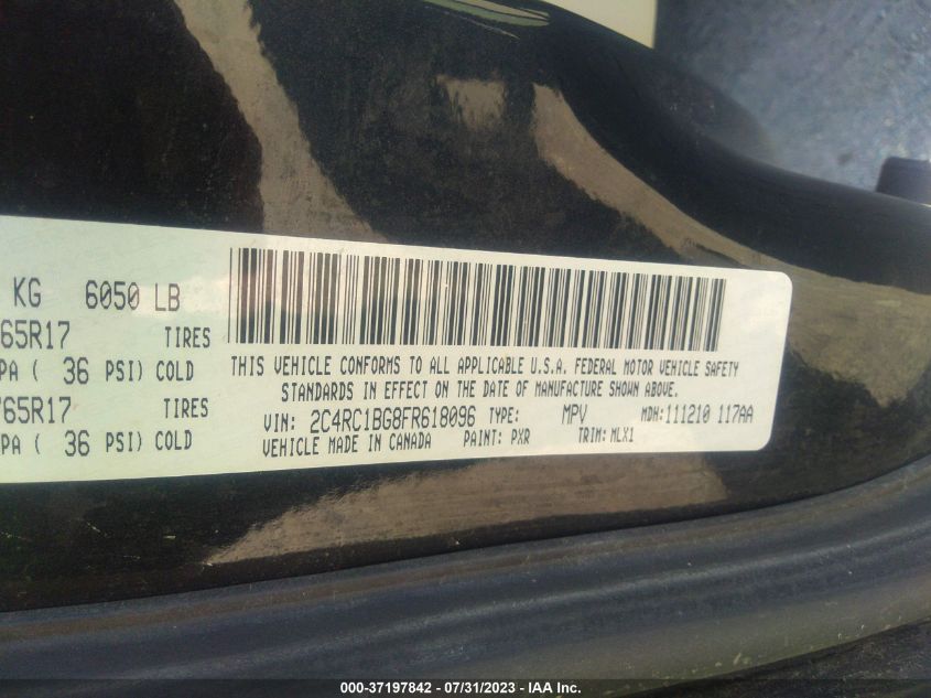 Photo 8 VIN: 2C4RC1BG8FR618096 - CHRYSLER TOWN & COUNTRY 