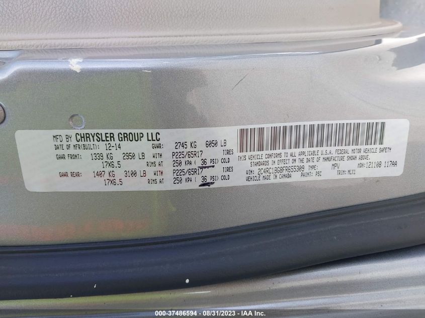 Photo 8 VIN: 2C4RC1BG8FR655309 - CHRYSLER TOWN & COUNTRY 