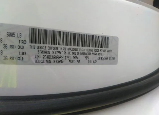 Photo 8 VIN: 2C4RC1BG8HR511701 - CHRYSLER PACIFICA 