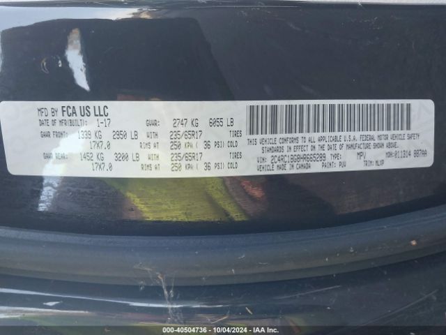 Photo 8 VIN: 2C4RC1BG8HR665289 - CHRYSLER PACIFICA 